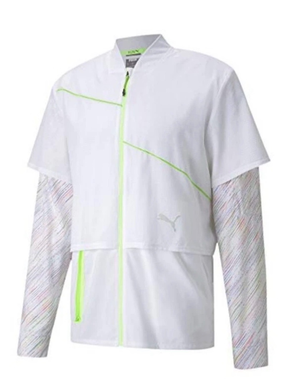 $100 PUMA Men's Run Woven Ultra Jacket Reflective White Size Medium NWT